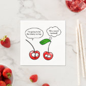 Serviette En Papier Puns cerise (En situation)