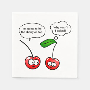 Serviette En Papier Puns cerise
