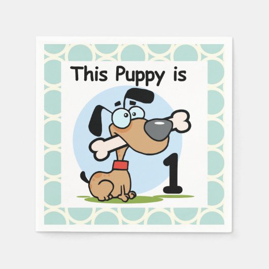 Serviette En Papier Puppy 1er Anniversaire Papier serviettes (Devant)