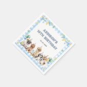 Serviette En Papier Puppy Calling All Pawty Animals Birthday (Coin)