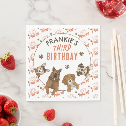 Serviette En Papier Puppy Paw-ty fête d'anniversaire (En situation)