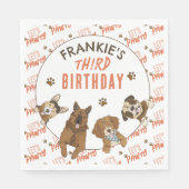Serviette En Papier Puppy Paw-ty fête d'anniversaire (Devant)