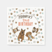 Serviette En Papier Puppy Paw-ty fête d'anniversaire (Devant)