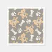 Serviette En Papier Puppy Scooby-Doo Bone & Motif Empreinte de patte (Devant)