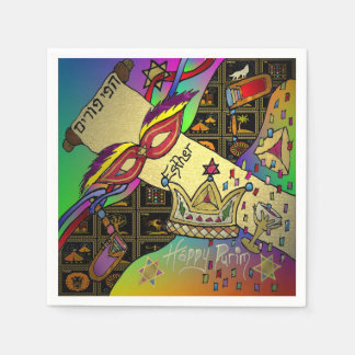 Serviette En Papier Purim Esther Célébration Art foncé Imprimer