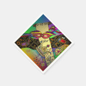 Serviette En Papier Purim Esther Célébration Art foncé Imprimer (Coin)