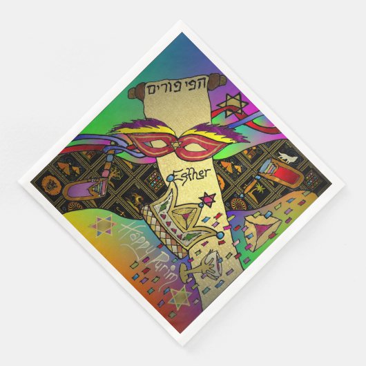 Serviette En Papier Purim Esther Célébration Art Imprimer Papier Napki (Coin)