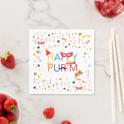 Serviette En Papier Purim Napkins (En situation)
