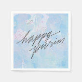 Serviette En Papier purin heureux en bleu nuage (Devant)