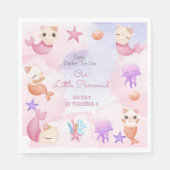 Serviette En Papier Purmaid chat sirène mignonne fille anniversaire (Devant)