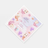 Serviette En Papier Purmaid chat sirène mignonne fille anniversaire (Coin)