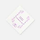 Serviette En Papier Purple Bells Défilement Mariage Réception (Coin)