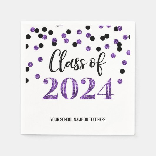 Serviette En Papier Purple Black Confetti Classe de serviettes 2024 (Devant)