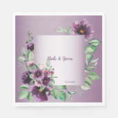 Serviette En Papier Purple Blush Floral Geometric Greenery (Devant)