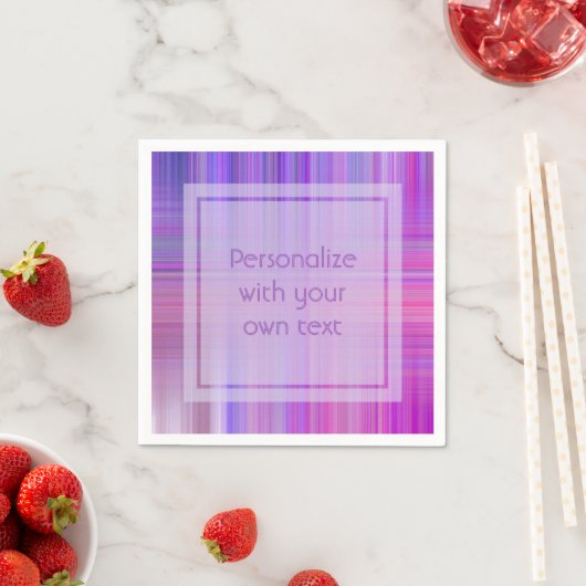 Serviette En Papier Purple Bokeh Plaid Texte personnalisé (En situation)