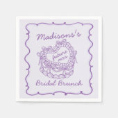 Serviette En Papier Purple Bow Retro Coquette gâteau Brunch nuptial (Devant)