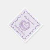 Serviette En Papier Purple Bow Retro Coquette gâteau Coquette Annivers (Coin)