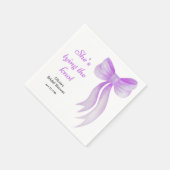 Serviette En Papier Purple Bow She's Tying the Knot Bridal Shower  (Coin)