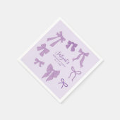Serviette En Papier Purple Bows Whimsday Party (Coin)