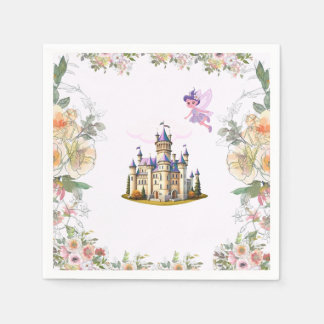 Serviette En Papier Purple Castle Fairytale Anniversaire Thème avec Fa