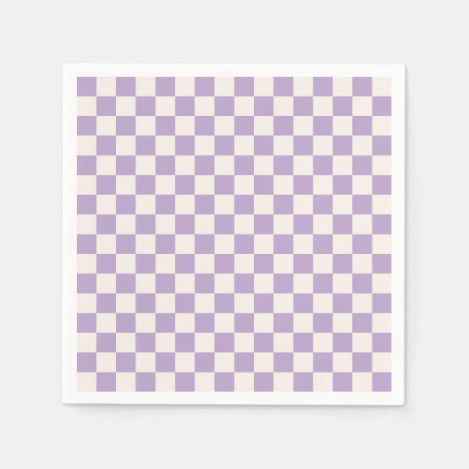 Serviette En Papier Purple Check, Checkerboard Pattern, Checkered (Devant)