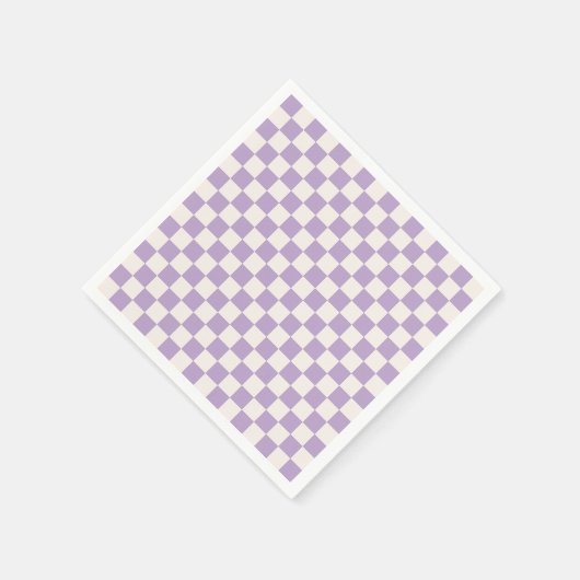 Serviette En Papier Purple Check, Checkerboard Pattern, Checkered (Coin)