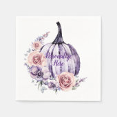 Serviette En Papier Purple citrouille mignon fleurs automne fleurs (Devant)