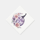 Serviette En Papier Purple citrouille mignon fleurs automne fleurs (Coin)