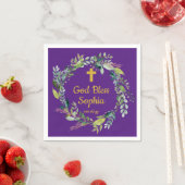Serviette En Papier Purple Confirmation Fille Baptême Parti Communion (En situation)