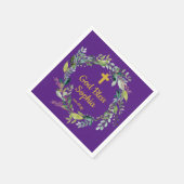 Serviette En Papier Purple Confirmation Fille Baptême Parti Communion (Coin)