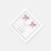 Serviette En Papier Purple Coquette Bow fête d'anniversaire (Coin)