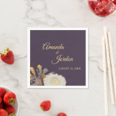 Serviette En Papier Purple Daisy Antique Cocktail Mariage Napkin (En situation)