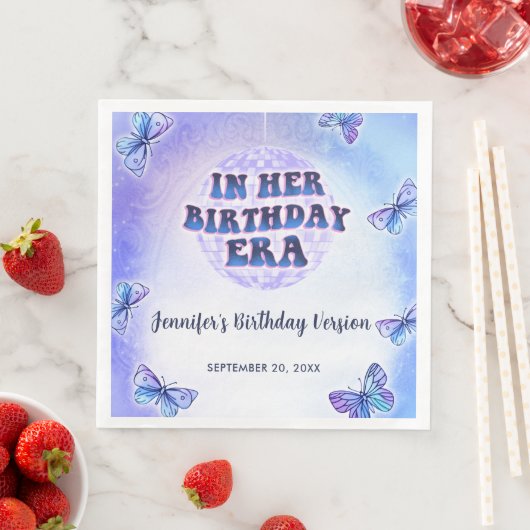 Serviette En Papier Purple Dans Son Anniversaire (En situation)