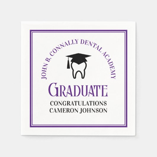 Serviette En Papier Purple Dental School Custom Graduation Party (Devant)