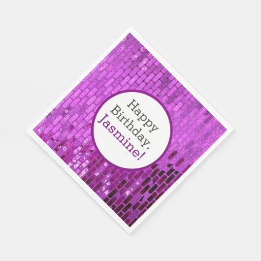 Serviette En Papier Purple Disco Ball Tiles Party (Coin)