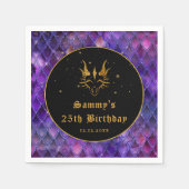 Serviette En Papier Purple Dragon Scales Gold Faux Parties scintillant (Devant)