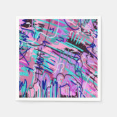 Serviette En Papier Purple Dream Expressive Impression Abstraite (Devant)
