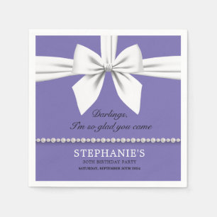 Serviette En Papier Purple Elegant Fancy Tiffany Anniversaire Vaissell
