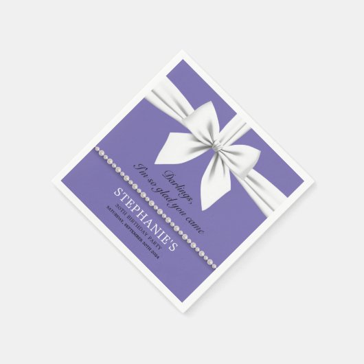 Serviette En Papier Purple Elegant Fancy Tiffany Anniversaire Vaissell (Coin)