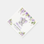 Serviette En Papier Purple Elephant Baby Girl Douche Floral Sprinking (Coin)