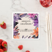 Serviette En Papier Purple enchanté + Mariage d'Halloween floral orang (En situation)