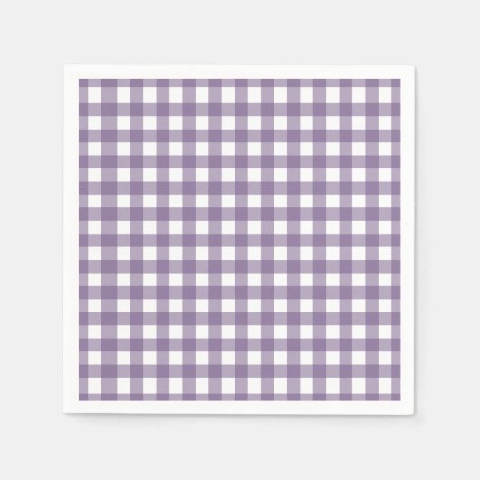 Serviette En Papier Purple et blanc En vichy Motif (Devant)
