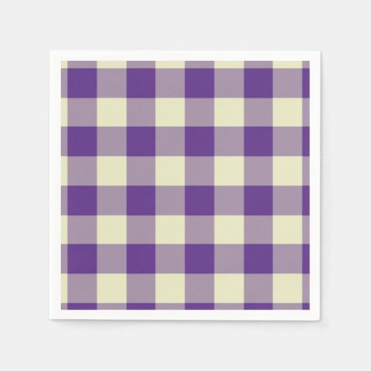 Serviette En Papier Purple et crème En vichy Motif (Devant)