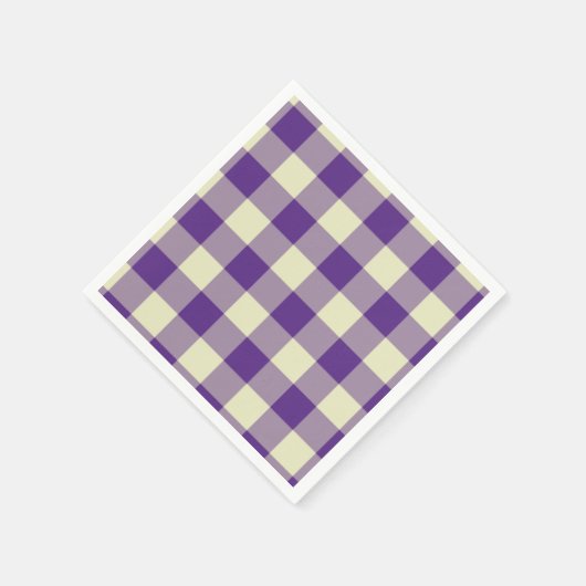 Serviette En Papier Purple et crème En vichy Motif (Coin)
