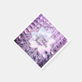 Serviette En Papier Purple et rose Élégant et perlé (Coin)