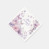 Serviette En Papier Purple Fleur sauvage papillon fille 1er anniversai (Coin)