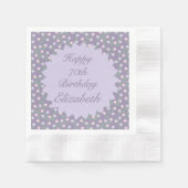 Serviette En Papier Purple Floral Birthday (Devant)