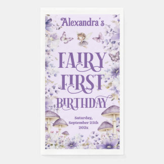 Serviette En Papier Purple Floral Fairy First