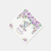 Serviette En Papier Purple Floral mignon Eléphant Baby shower bébé fil (Coin)