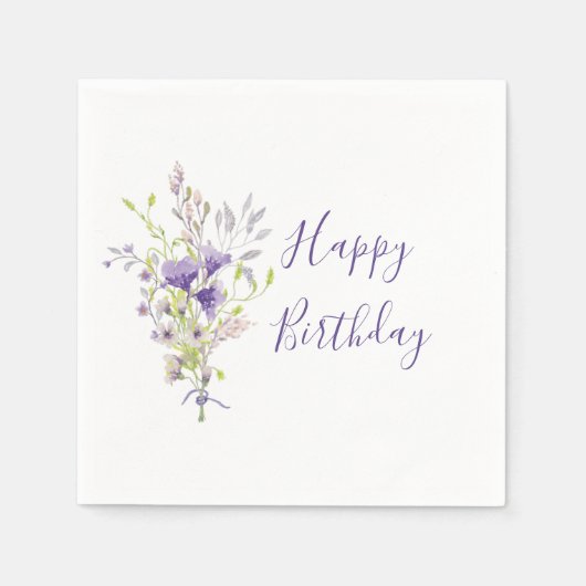Serviette En Papier Purple floral spray custom (Devant)